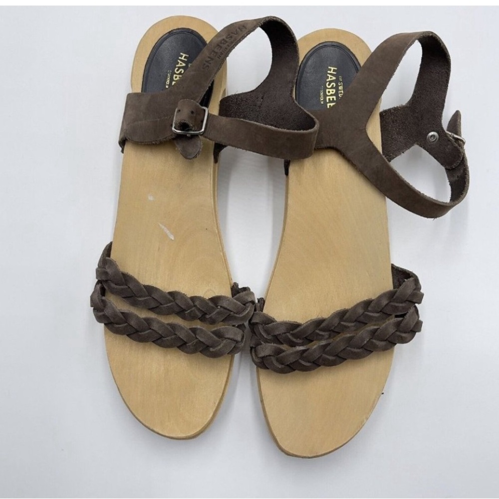 Hasbeens Tanja Debutant Sweedish Sandals Womens Size 41 US Size 10 Brown Buckle
